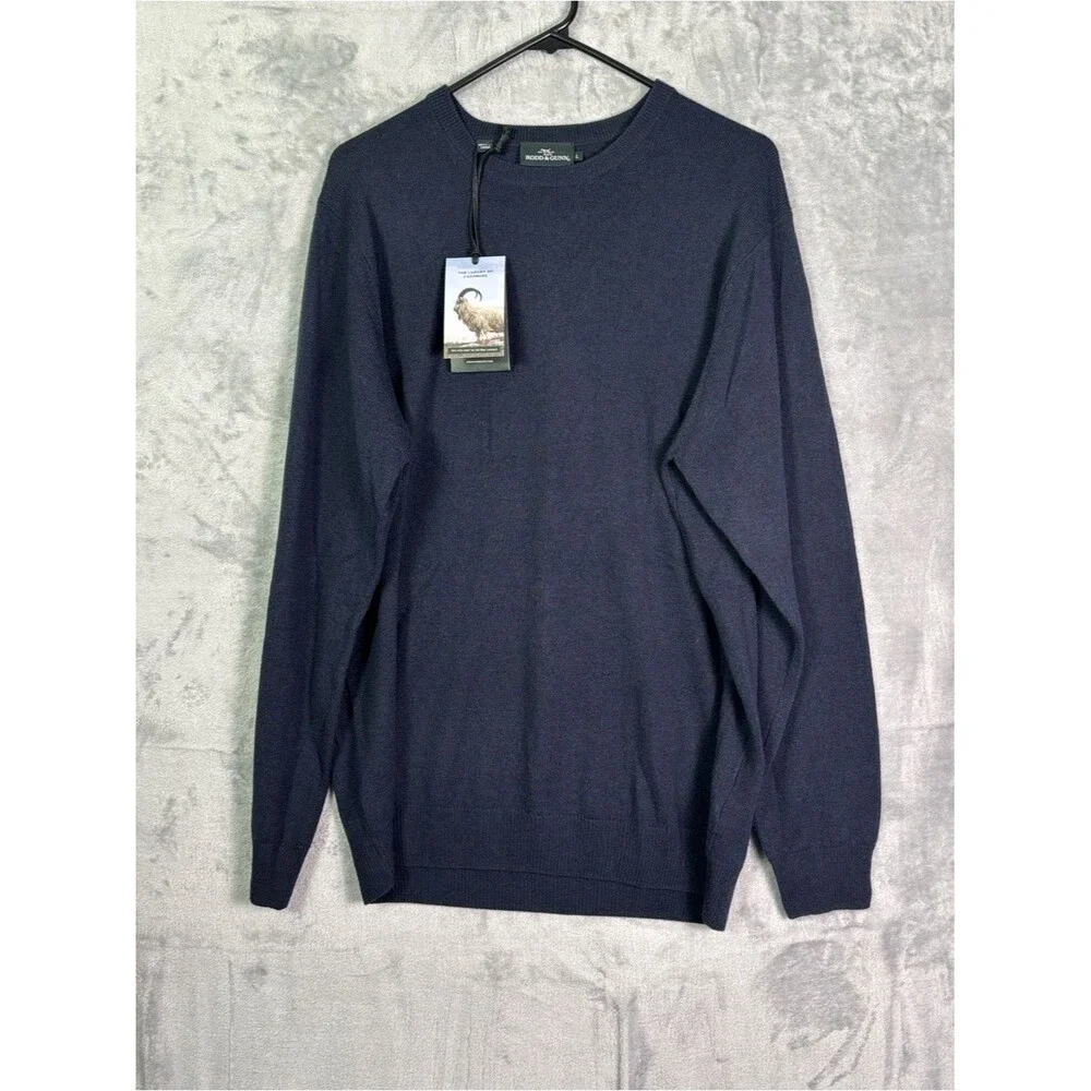 NWT Rodd & Gunn Navy Men’s Cashmere Wool Blend Sweater Size Large